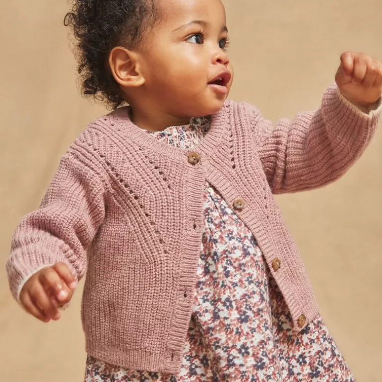 Sergent Major Pull Gilet & Cardigan | Cardigan Ajoure Lilas En Tricot