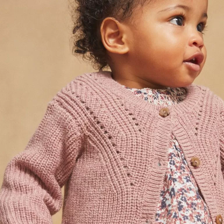 Sergent Major Pull Gilet & Cardigan | Cardigan Ajoure Lilas En Tricot