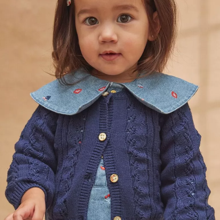 Sergent Major Pull Gilet & Cardigan | Cardigan En Maille Ajoure Bébé Fille