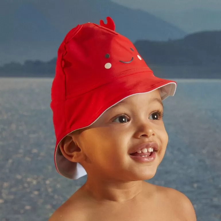 Sergent Major Chapeau & Casquette | Chapeau De Bain Anti-Uv Rouge Reversible A Animation Pinces 3D