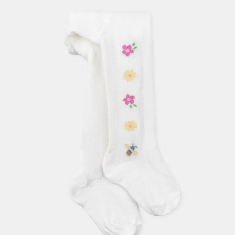 Sergent Major Chaussettes & Collant | Collant Ecru A Fleur