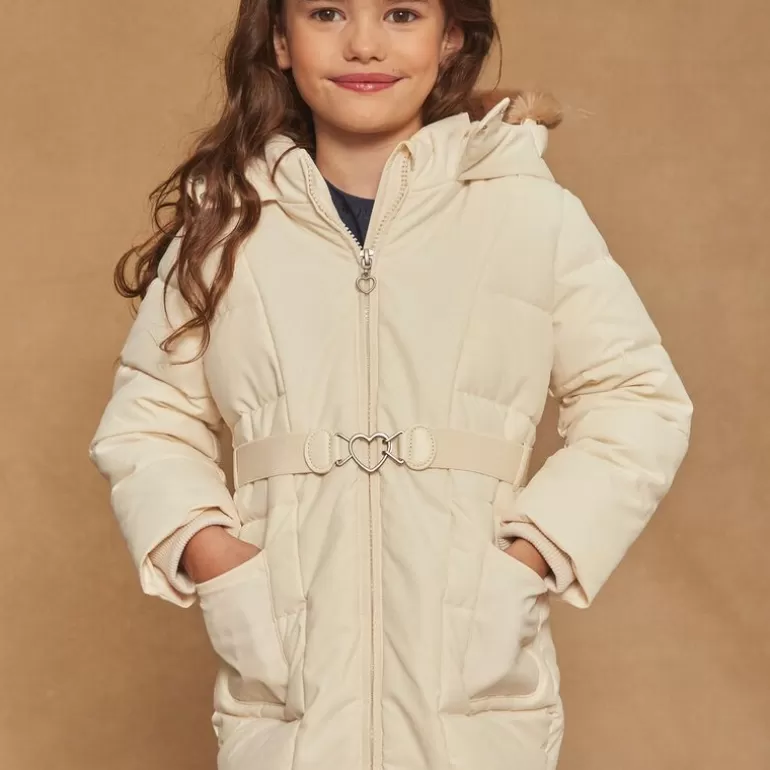 Sergent Major Manteau Parka & Veste | Doudoune Longue A Capuche Ecrue