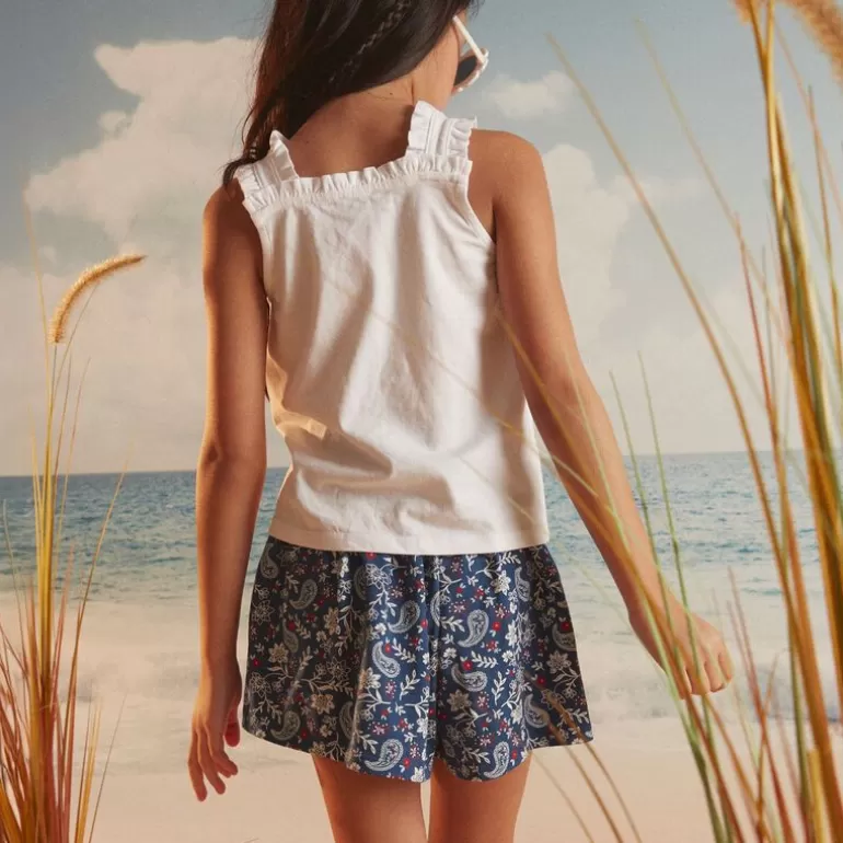 Sergent Major Maillot De Bain & Tenue De Plage | Ensemble 2 Pieces Blanc Et Bleu Marine En Coton