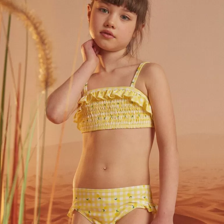 Sergent Major Maillot De Bain & Tenue De Plage | Ensemble Maillot De Bain Jaune A Imprime Citrons