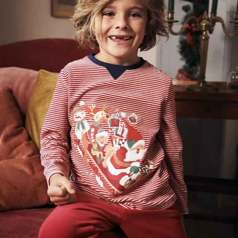 Sergent Major Pyjama | Ensemble Pyjama De Noel Rouge En Velours