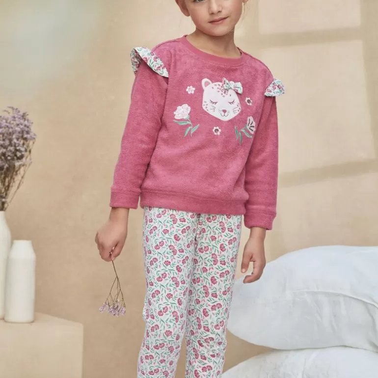 Sergent Major Pyjama | Ensemble Pyjama Rose En Molleton Grate