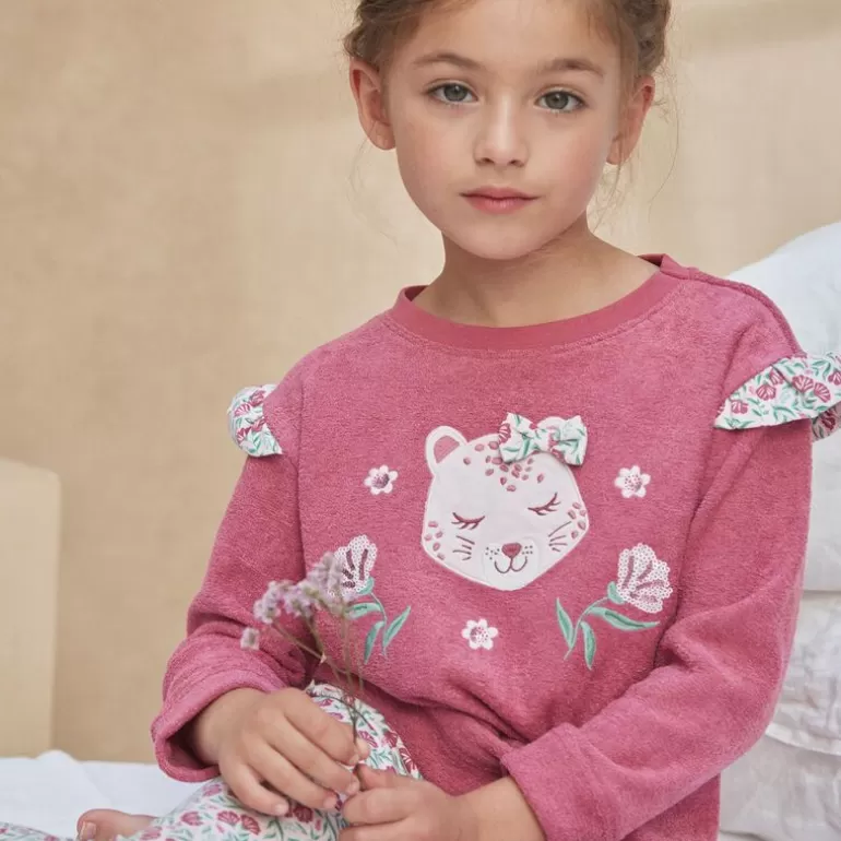 Sergent Major Pyjama | Ensemble Pyjama Rose En Molleton Grate