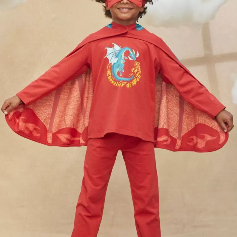 Sergent Major Pyjama | Ensemble Pyjama Rouge A Motif Dragon Chevalier Du Feu