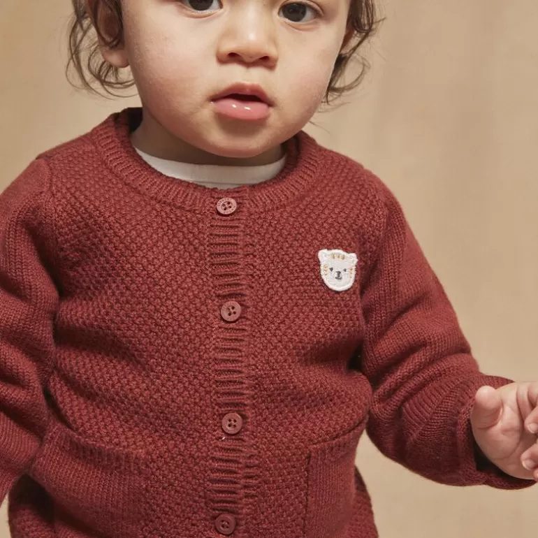 Sergent Major Pull Gilet & Cardigan | Gilet Bordeaux A Manches Longues