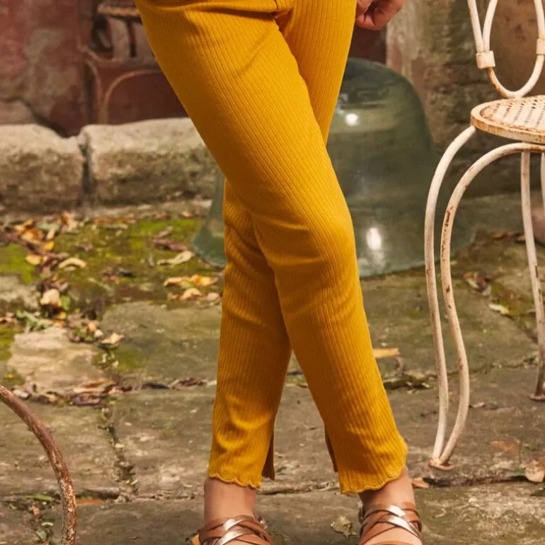 Sergent Major Pantalon Jean & Legging | Legging Ocre En Bord Cote