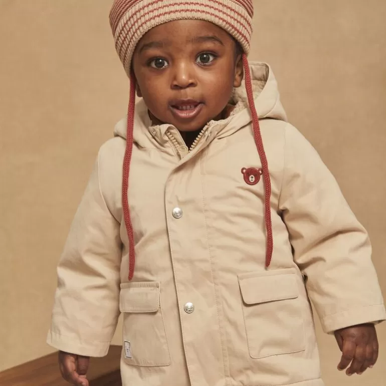 Sergent Major Manteau Parka & Veste | Manteau A Capuche 3 En 1 Beige En Canvas