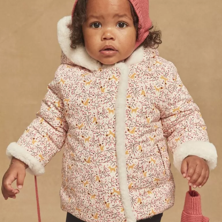 Sergent Major Manteau Parka & Veste | Manteau A Capuche Reversible Ecru Et Rose