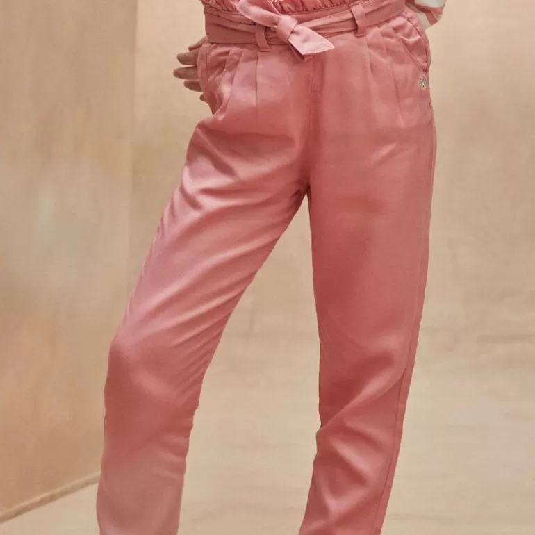 Sergent Major Pantalon Jean & Legging | Pantalon Coupe Carotte Rose En Lyocel