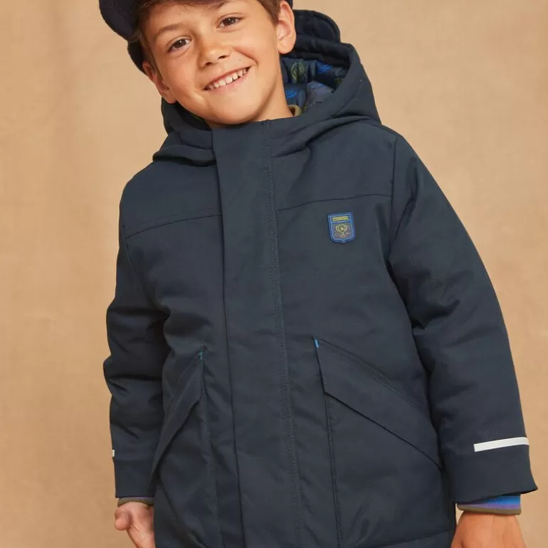 Sergent Major Manteau Parka & Veste | Parka Impermeable 3 En 1 Bleu Marine A Capuche