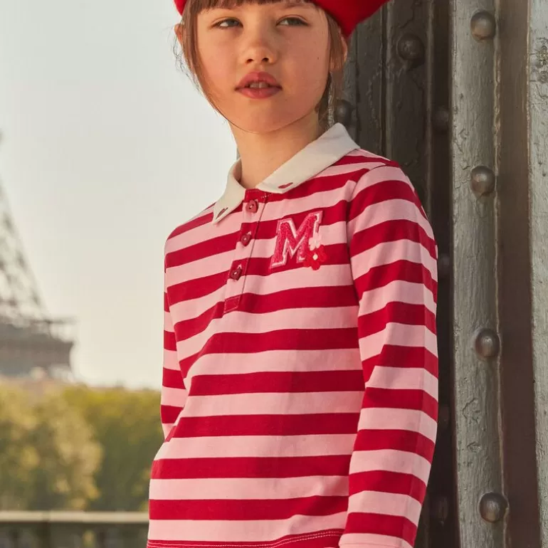 Sergent Major Blouse & T-Shirt | Polo Rose Barbapapa Et Rouge A Imprime A Rayures