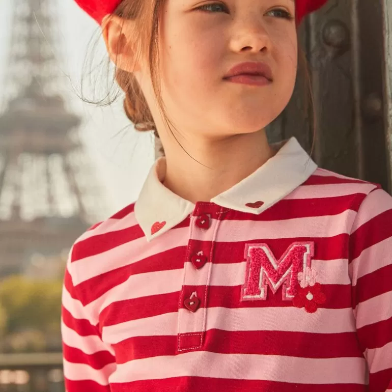 Sergent Major Blouse & T-Shirt | Polo Rose Barbapapa Et Rouge A Imprime A Rayures