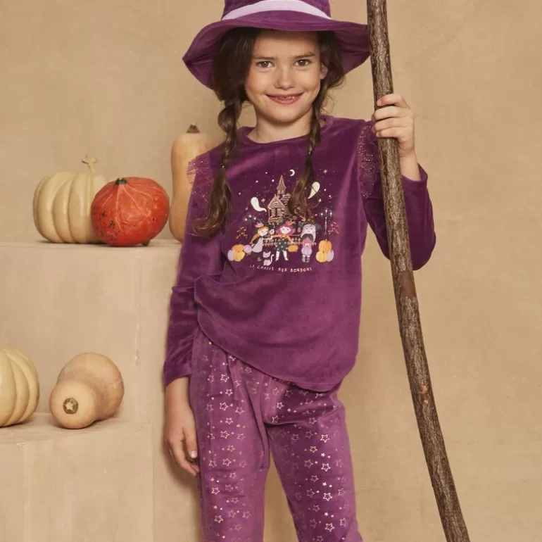 Sergent Major Pyjama | Pyjama Et Chapeau Violet En Velours