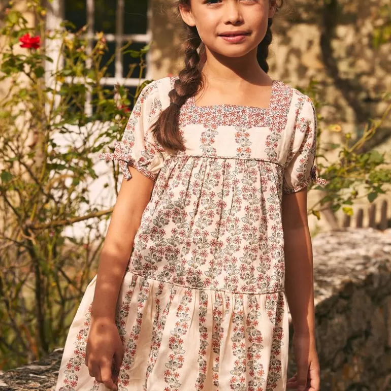 Sergent Major Robe & Combinaison | Robe Coton Fleurie A Empiecements