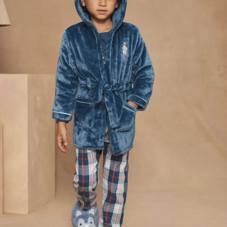 Sergent Major Pyjama | Robe De Chambre Bleue A Capuche