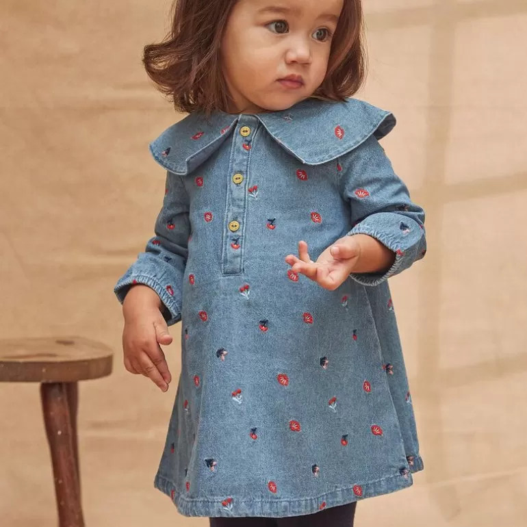 Sergent Major Robe | Robe En Denim Avec Col Claudine