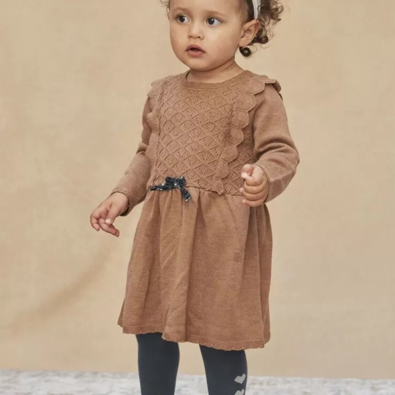 Sergent Major Robe | Robe Marron Chine En Tricot Fantaisie