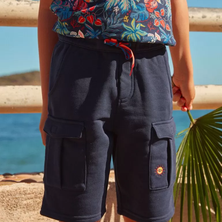 Sergent Major Bermuda | Short Bleu Marine En Molleton