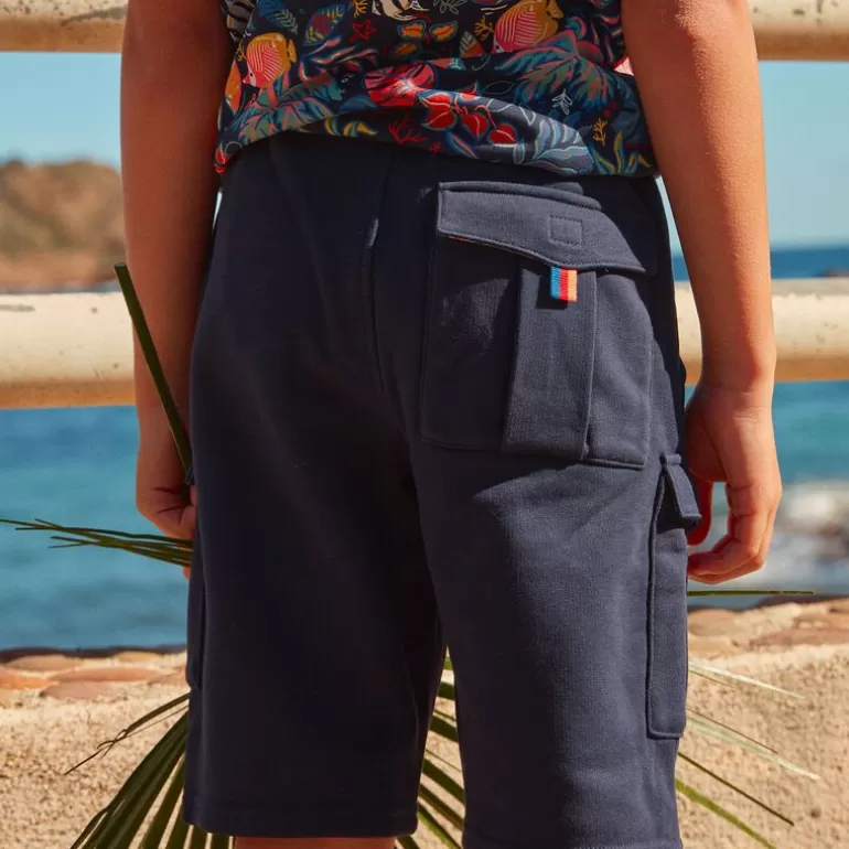 Sergent Major Bermuda | Short Bleu Marine En Molleton