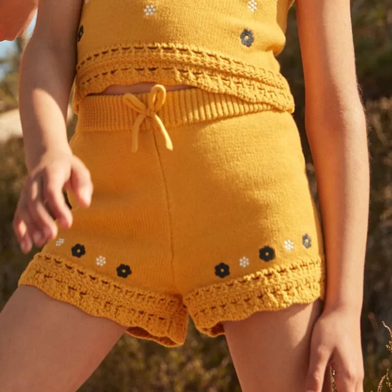 Sergent Major Jupe & Short | Short Jaune Moutarde En Maille