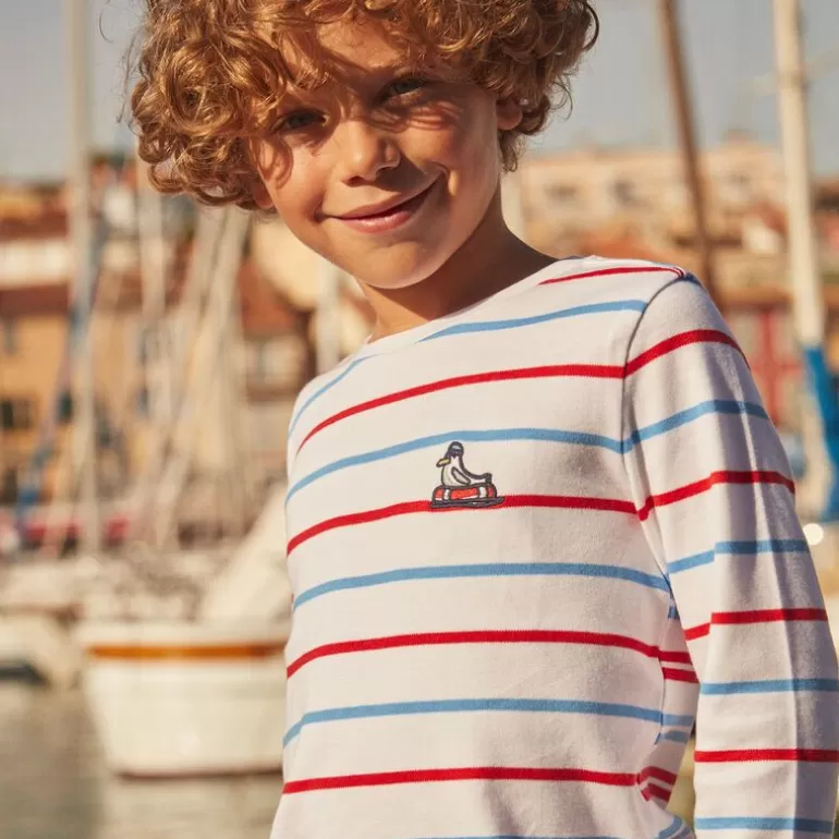 Sergent Major T-Shirt & Polo | T-Shirt A Rayures Et Mouette Brodee