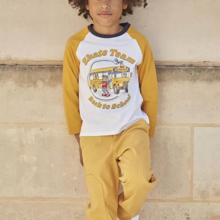 Sergent Major T-Shirt & Polo | T-Shirt Blanc A Motif Bus Scolaire