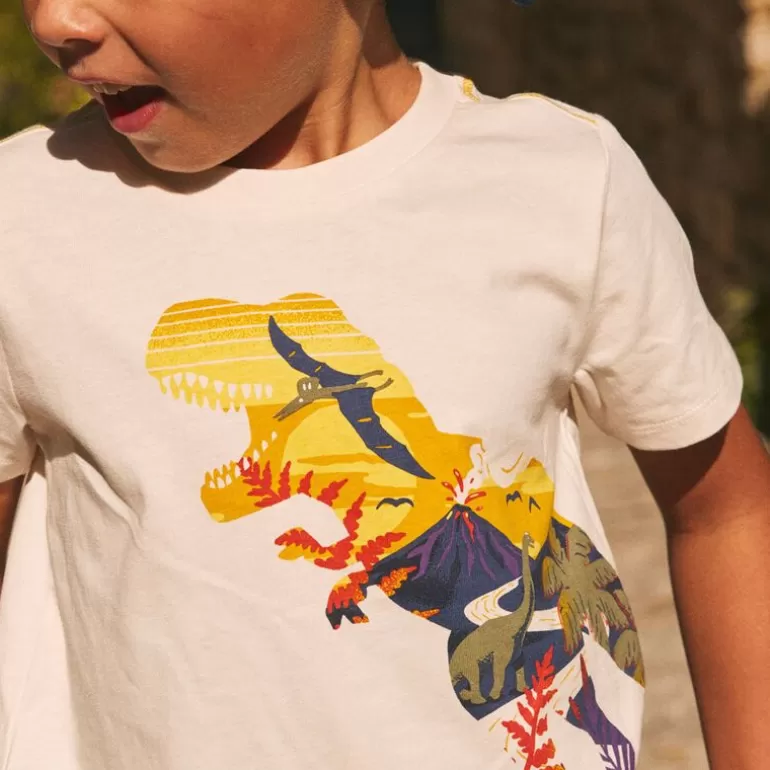 Sergent Major T-Shirt & Polo | T-Shirt Ecru Imprime Dinosaure