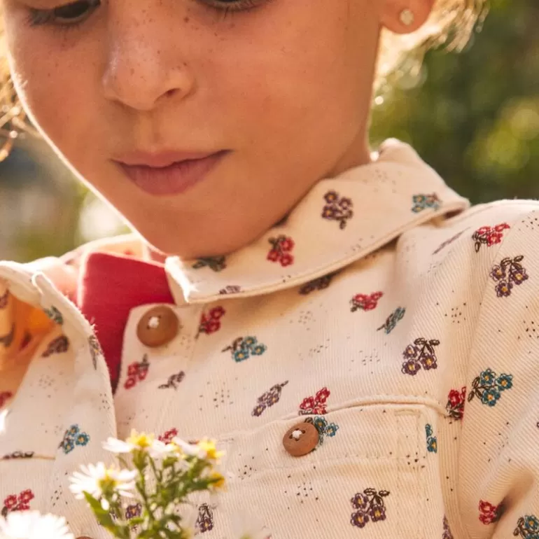 Sergent Major Manteau Parka & Veste | Veste Forme Saharienne En Jean A Fleurs