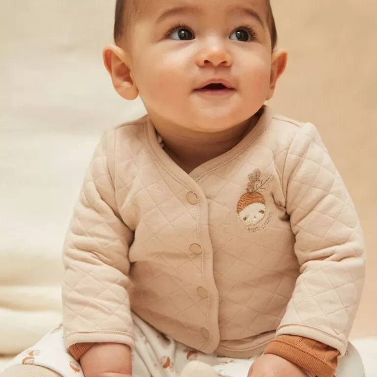 Sergent Major Veste & Cardigan | Veste Reversible Beige Et Ecru En Tubique Et Jersey